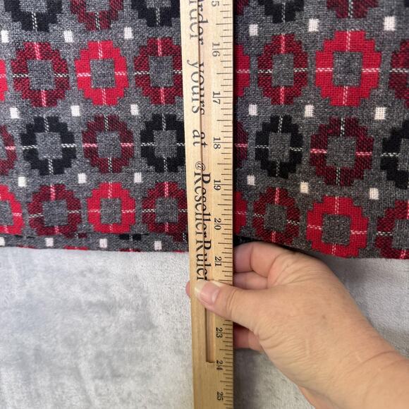 Talbots Skirt Womens 8 Gray Red Wool Blend A-Line Lined Side Zip Geometric Tweed - Picture 9 of 9